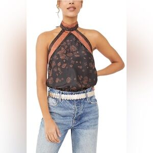 FREE PEOPLE x intimately FP Like New 1 Thing Bodysuit in Black Combo